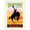 Vintage Lined Notebook Greetings from Basalt, Bronco