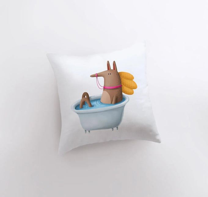 Horse Bathing in Tub Pillow | Throw Pillow | Horse Lover | Animal Lover Gift | Tiny House Decor | Cowgirl Pillow | Horse Pillow Pet by UniikPillows