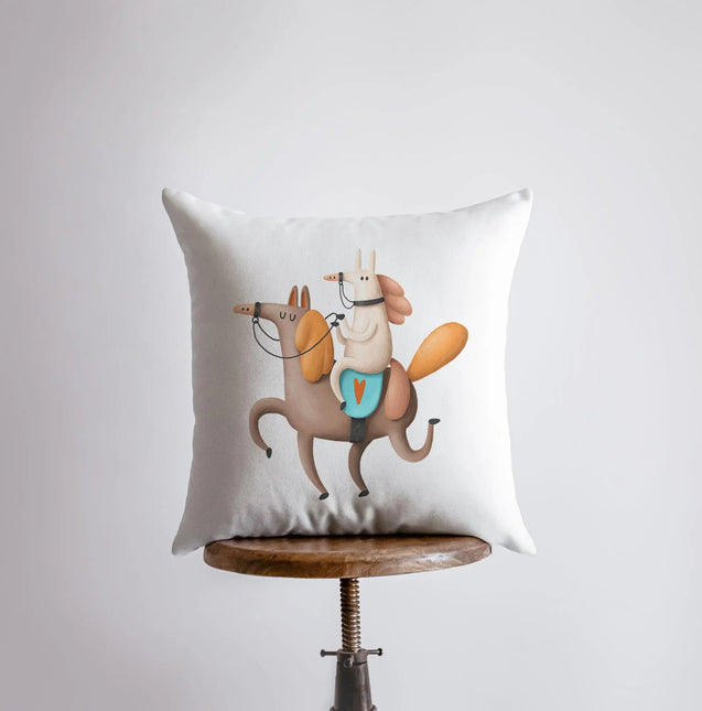 Horse Riding Horse Pillow | Throw Pillow | Horse Lover | Animal Lover Gift | Tiny House Decor | Cowgirl Pillow | Horse Pillow Pet by UniikPillows