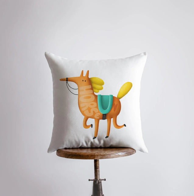 Horse Running Pillow | Throw Pillow | Horse Lover | Animal Lover Gift | Tiny House Decor | Cowgirl Pillow | Horse Pillow Pet by UniikPillows