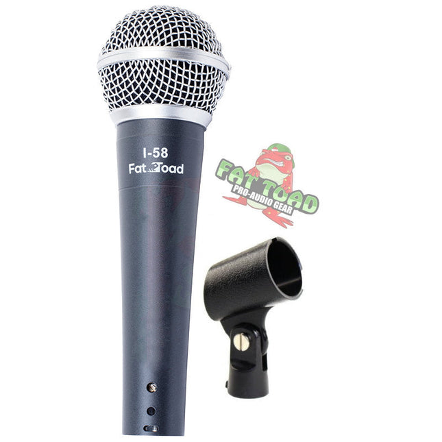 Cardioid Dynamic Microphone with Mic Clip by FAT TOAD - Vocal Handheld, Unidirectional Singing Mic by GeekStands.com