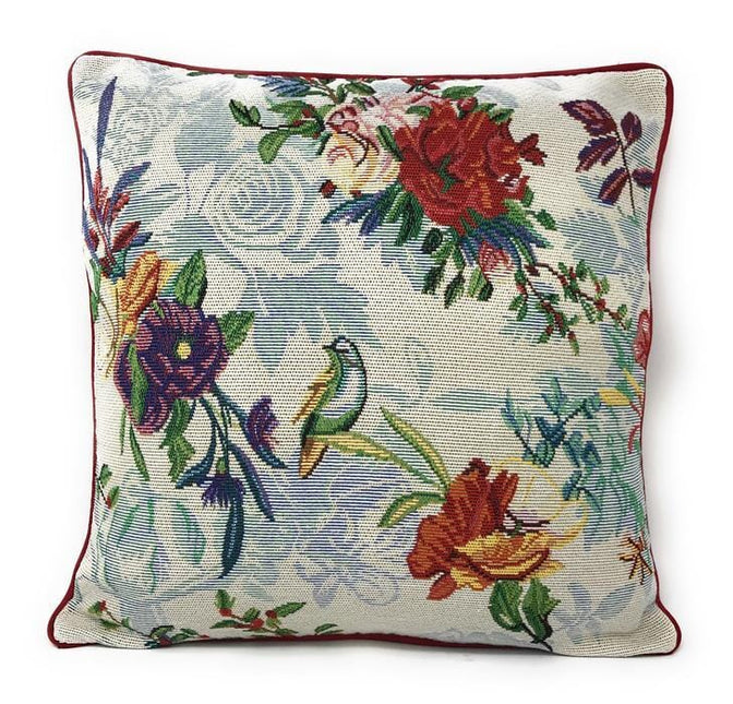 DaDa Bedding Set of 4 Pieces - Floral Garden Botanical Tapestry Throw Pillow Covers Bundle Pack - 16" x 16" by DaDa Bedding Collection