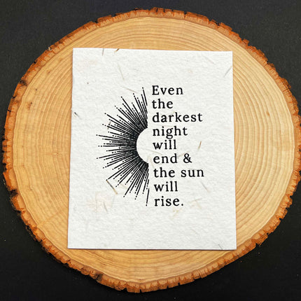 Seed Paper Plantable Card - The Sun Will Rise by Soothi