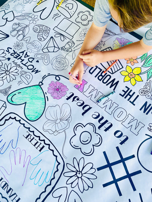 Mother's Day Coloring Tablecloth by Creative Crayons Workshop