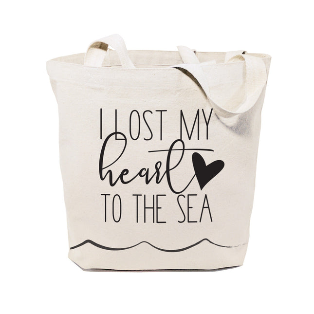 I Lost My Heart to the Sea Cotton Canvas Tote Bag by The Cotton & Canvas Co.