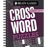Brain Games - Large Print: Crossword Puzzles (Dark Gray)