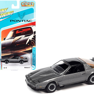 1984 Pontiac Firebird Trans Am T/A Silver Sand Gray Metallic with Black Top "Classic Gold Collection" Series Limited Edition to 7418 pieces Worldwide 1/64 Diecast Model Car by Johnny Lightning