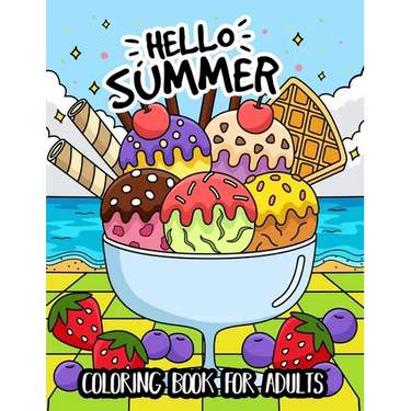 Hello Summer Coloring Book for Adults: (Easy Coloring Books for Adults)