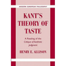 Kant's Theory of Taste: A Reading of the Critique of Aesthetic Judgment