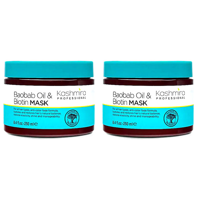 Baobab Oil & Biotin Professional Repairing Hair Mask - 2-Pack