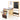 Kids Art Center Wooden Table Bench Set-Brown