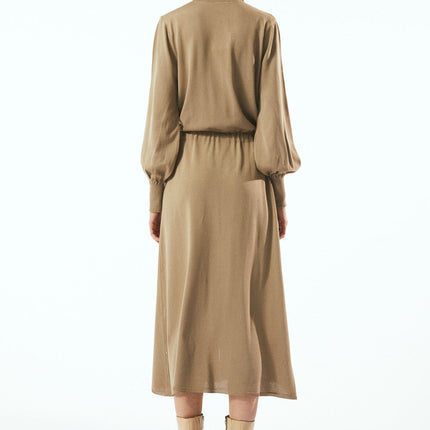 Camel Knitwear Shirt Dress by BYNES NEW YORK | Apparel & Accessories