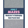 Adult Mazes Moderate To Challenging Giant Puzzle Book: Big Maze Book Puzzlers for Adults