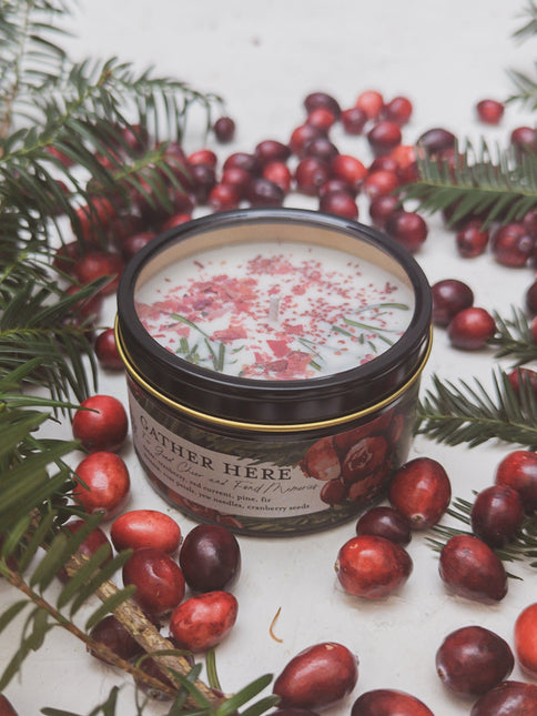 GATHER HERE Cranberry Pine Candle by Ash & Rose