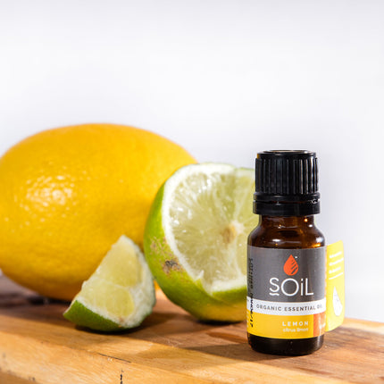 Organic Lemon Essential Oil (Citrus Limon) 10ml by SOiL Organic Aromatherapy and Skincare