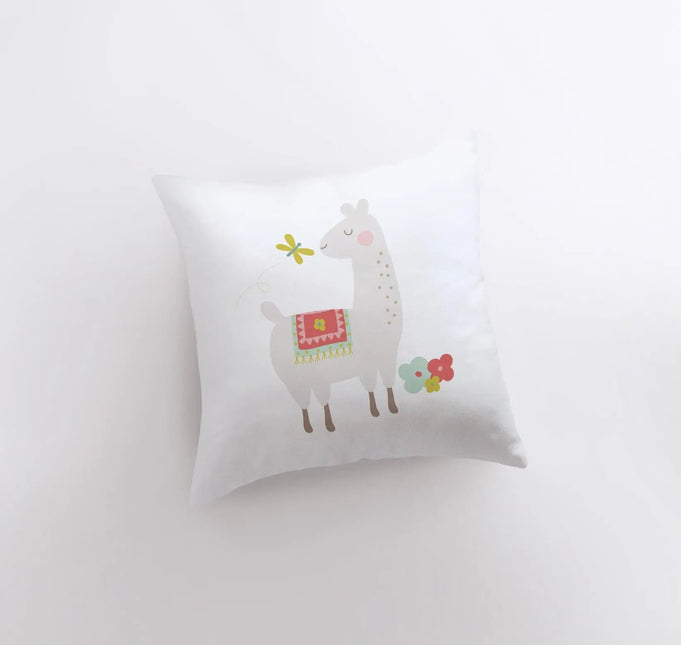 Llama with Flowers Red | Pillow | Good Vibes Only | Cactus Pillow | Positive Vibes | South Western | Tiny House Decor | Lumbar Pillow by UniikPillows