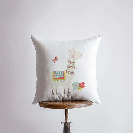 Llama with Necklace | Alpaca Pillow | Good Vibes Only | Cactus Pillow | Positive Vibes |South West | Lumbar Pillow | Llama Pillow Case by UniikPillows