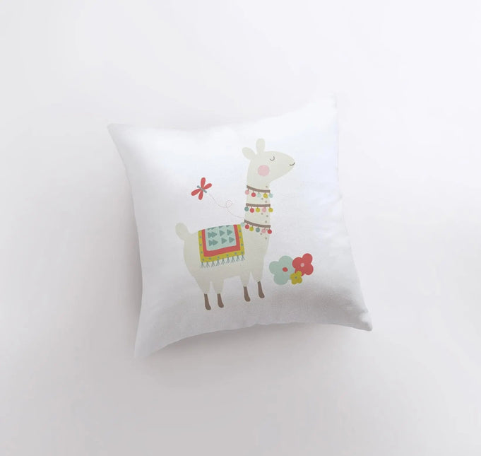 Llama with Necklace | Alpaca Pillow | Good Vibes Only | Cactus Pillow | Positive Vibes |South West | Lumbar Pillow | Llama Pillow Case by UniikPillows