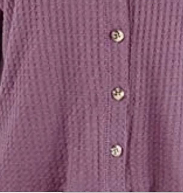 Hippie Rose Junior's Oversized Waffle Knit Cardigan Purple Size X-Large by Steals