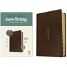 NLT Giant Print Bible, Filament Enabled (Leatherlike, Rustic Brown Gold Cross, Indexed, Red Letter)