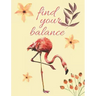 Find Your Balance: Watercolor Flamingo Composition Notebook, Collage Ruled, Great For School Notes
