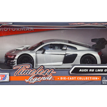 Audi R8 LMS GT3 Silver Metallic "Timeless Legends" Series 1/24 Diecast Model Car by Motormax
