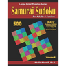 Samurai Sudoku for adults & Seniors: 500 Easy Sudoku Puzzles Overlapping into 100 Samurai Style