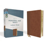 Niv, Personal Size Bible, Large Print, Leathersoft, Brown, Red Letter Edition, Comfort Print