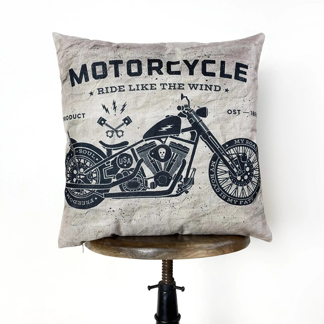 Motorcycles | Pillow Cover | Gift for Him | Throw Pillow | Home Décor | Boyfriend | Dad Gift | Classic Motorcycle by UniikPillows
