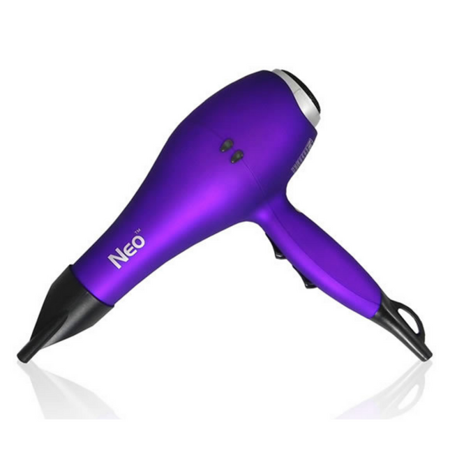 Ionic Pro 2000 - Professional 2000W Powerful Hair Dryer - Concentrator Nozzles Included - Purple Metallic