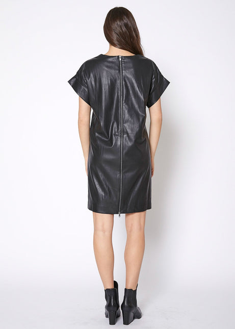 Women's Black PU Leather Dress by Shop at Konus