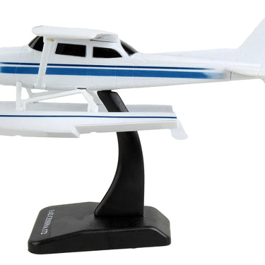 Cessna 172 Skyhawk Aircraft with Floats White with Blue Stripes "Sky Kids" Series 1/42 Plastic Model Airplane by Daron