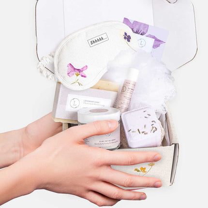 Lavender bath and body set, Natural skincare appreciation gift box by Lizush