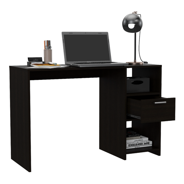 Arlington Writing Computer Desk, One Drawer, Two Shelves by FM FURNITURE