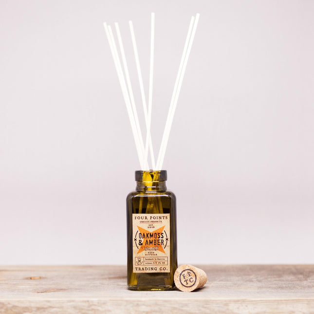 Oakmoss & Amber 3.4oz Reed Diffuser by Four Points Trading Co.