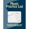 Music Practice Log: 52-week practice log with two-page repertoire list