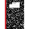 A5 Notebook Hardback: Black and Red Spine Marble Wide Rule Journal