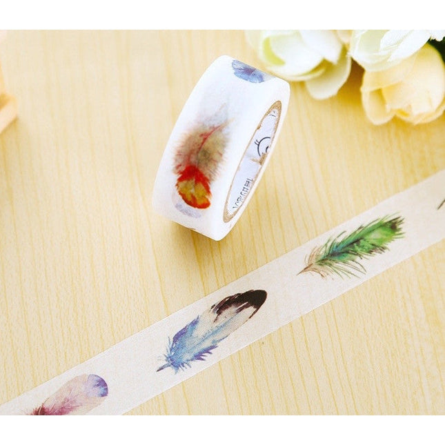On-Trend Feather Washi Tape | Gift Wrapping and Craft Tape by The Bullish Store