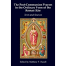 The Post-Communion Prayers in the Ordinary Form of the Roman Rite: Texts and Sources