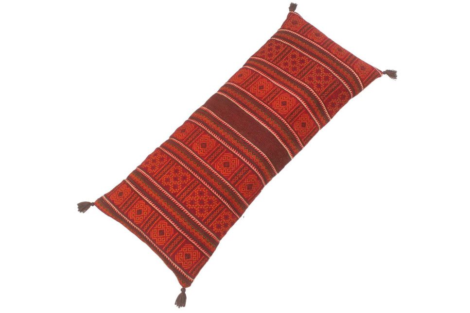 Antique Turkish Rustic Chin Kilim Lumbar Pillow by Bareens Designer Rugs