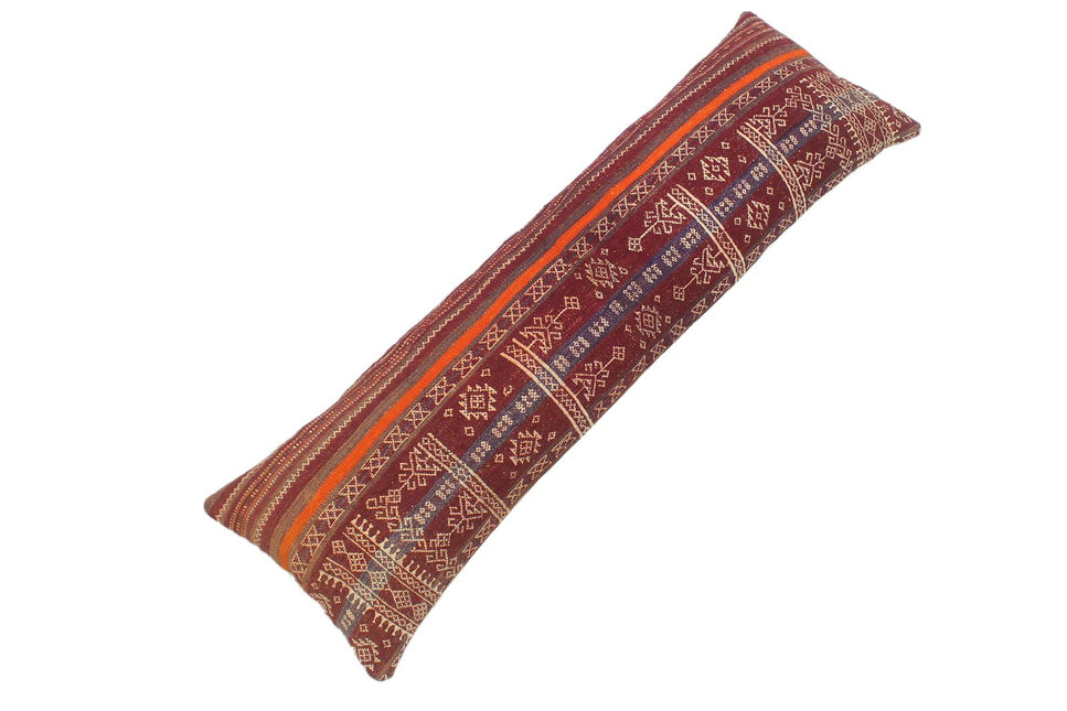 Antique Turkish Tribal Tong Kilim Lumbar Pillow by Bareens Designer Rugs