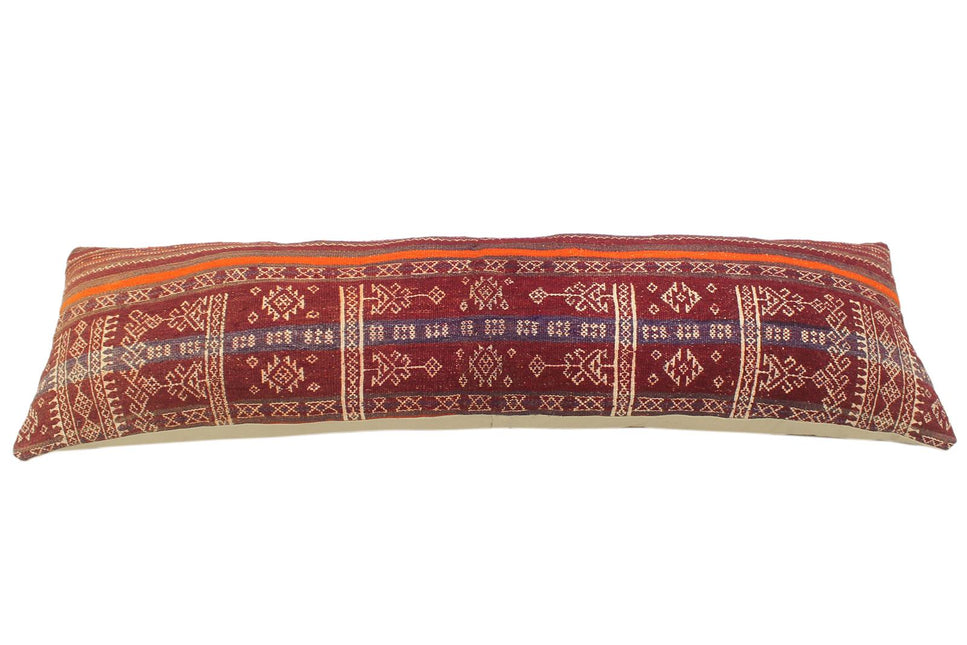 Antique Turkish Tribal Tong Kilim Lumbar Pillow by Bareens Designer Rugs