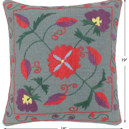 Bohemian Gillard Kilim Suzani Handmade Pillow by Bareens Designer Rugs