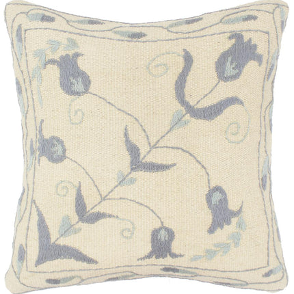Bohemian Collis Kilim Suzani Handmade Pillow by Bareens Designer Rugs