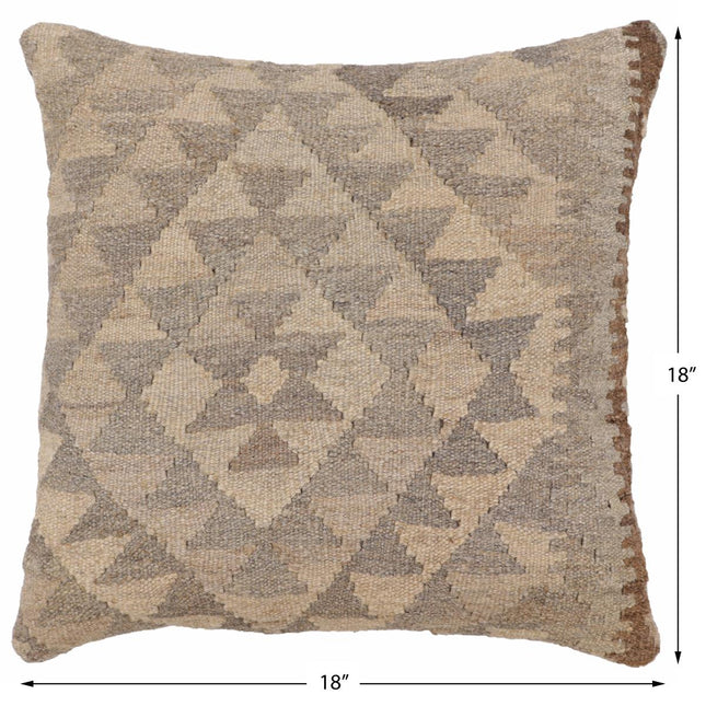 Bohemian Palmer Turkish Hand-Woven Kilim Pillow - 18'' x 18'' by Bareens Designer Rugs
