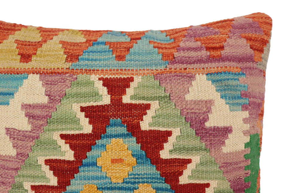 Bohemian Anthony Turkish Hand-Woven Kilim Pillow - 18'' x 18'' by Bareens Designer Rugs