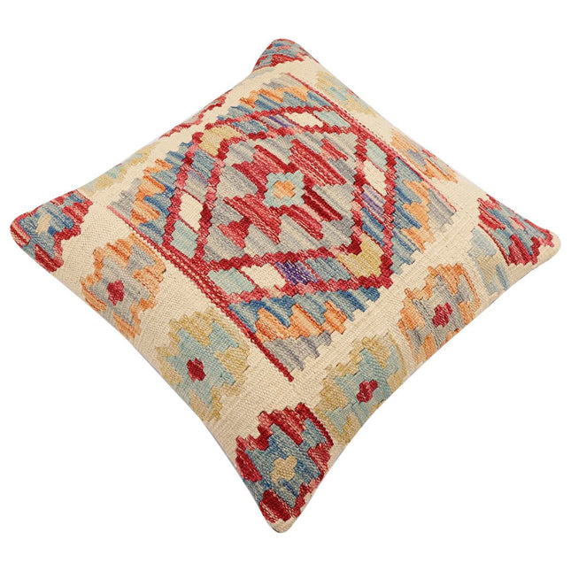 Bohemian Jamie Turkish Hand-Woven Kilim Pillow - 18'' x 18'' by Bareens Designer Rugs