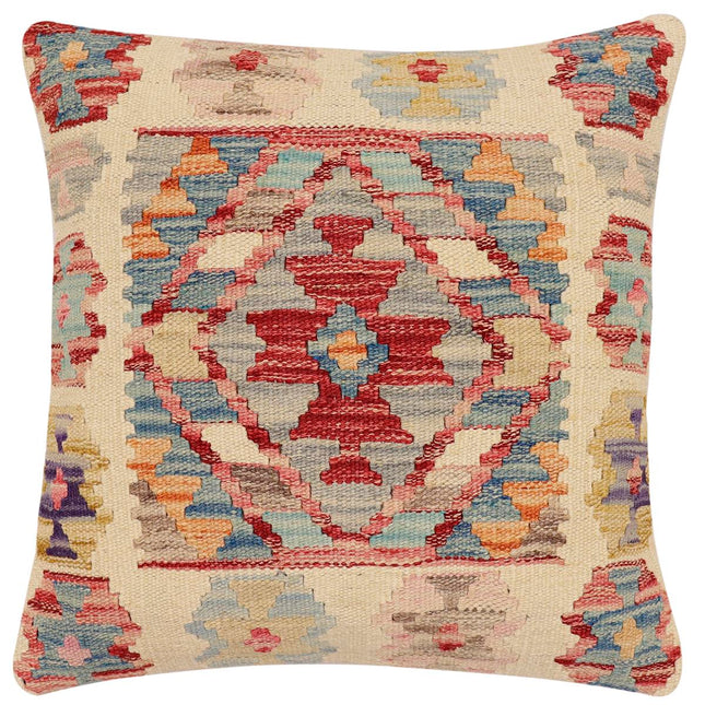 Bohemian Javier Turkish Hand-Woven Kilim Pillow - 18'' x 18'' by Bareens Designer Rugs