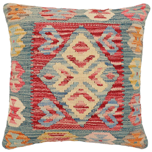 Boho Chic Kristy Turkish Hand-Woven Kilim Pillow - 18 x 19 by Bareens Designer Rugs