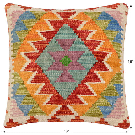Bohemien Ligia Turkish Hand-Woven Kilim Pillow - 17" x 18" by Bareens Designer Rugs